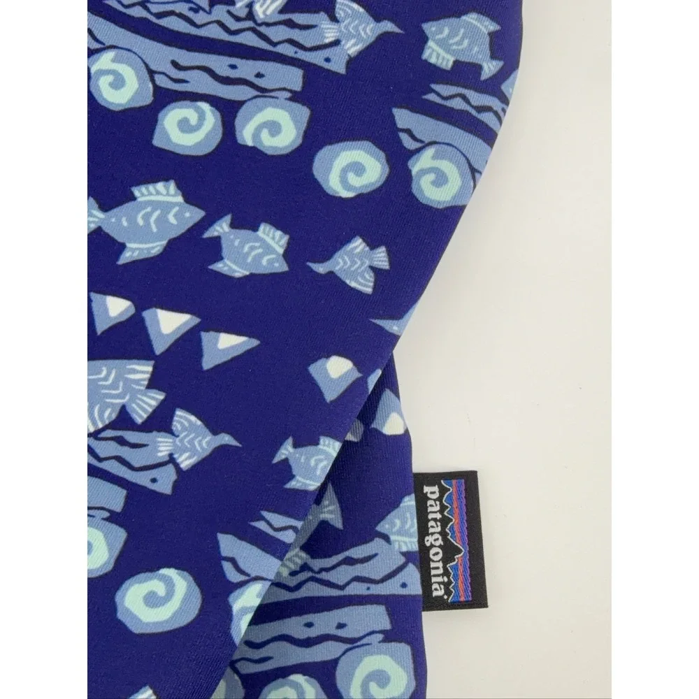 Patagonia‎ Full Zip Rash Guard Toddler 2T Blue Light Blue Fish Pattern